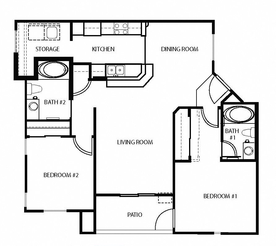 Two bedroom floor plan